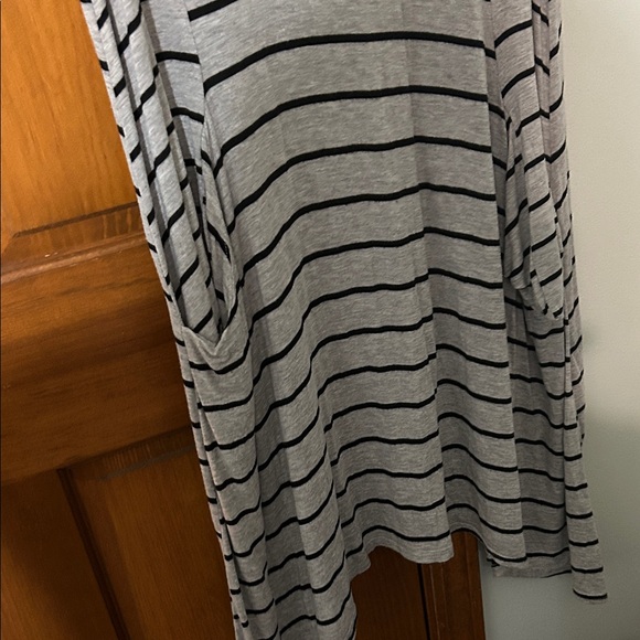 Gray and Black Striped Dress by Trendyland 2X maxi uneven hem. 21 in armpit - Picture 4 of 12